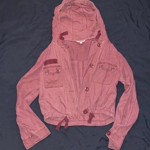 magenta jacket/button up